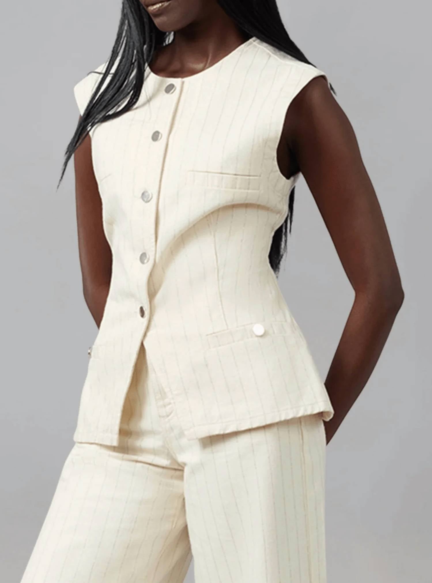 Lola Denim - Striped Denim Vest