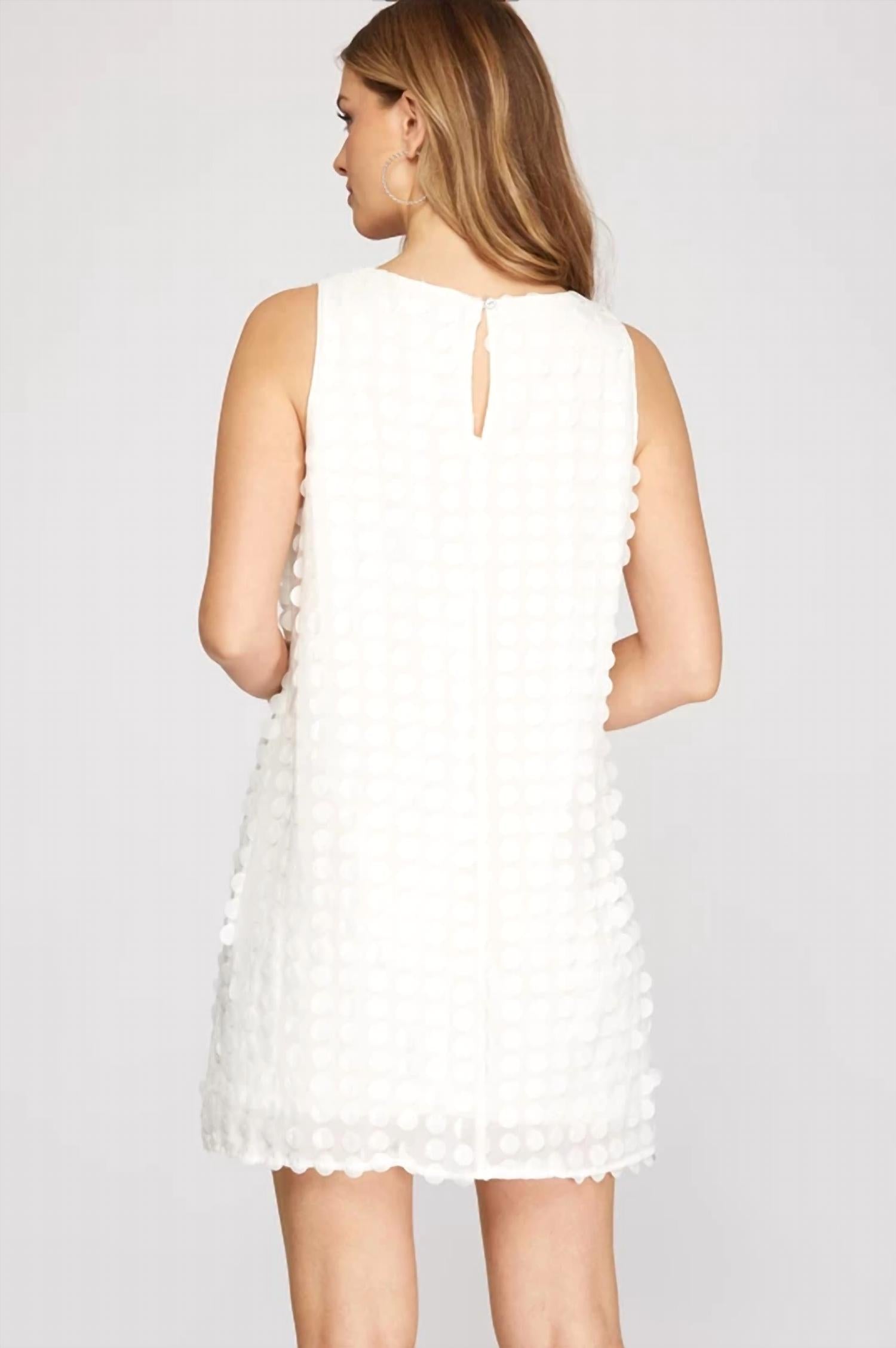 She + Sky - Sleeveless Woven Textured Dress