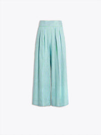 Vilagallo - Women's Striped Pleated Trousers
