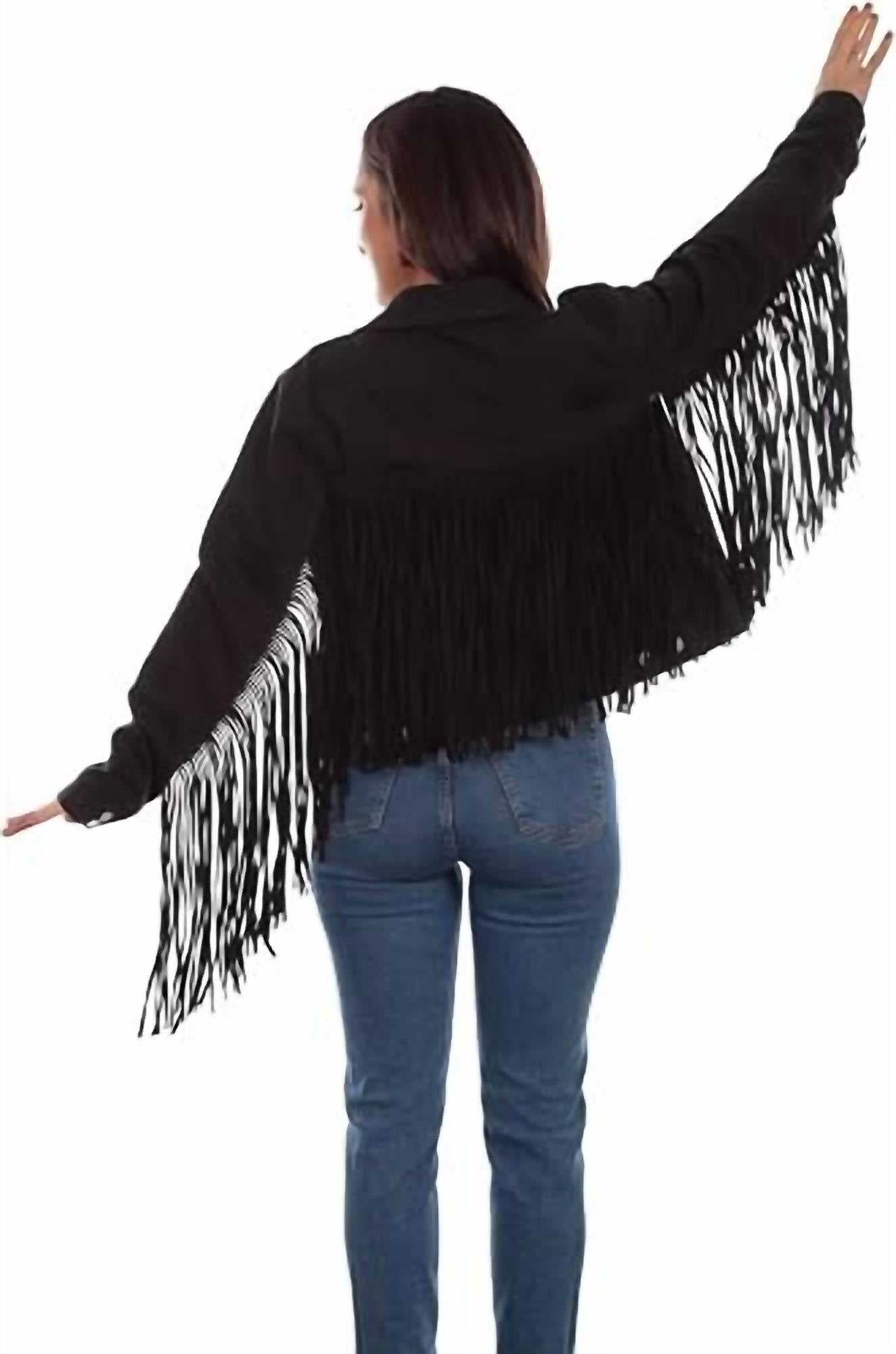 Scully - Women's Denim Jacket With Fringe