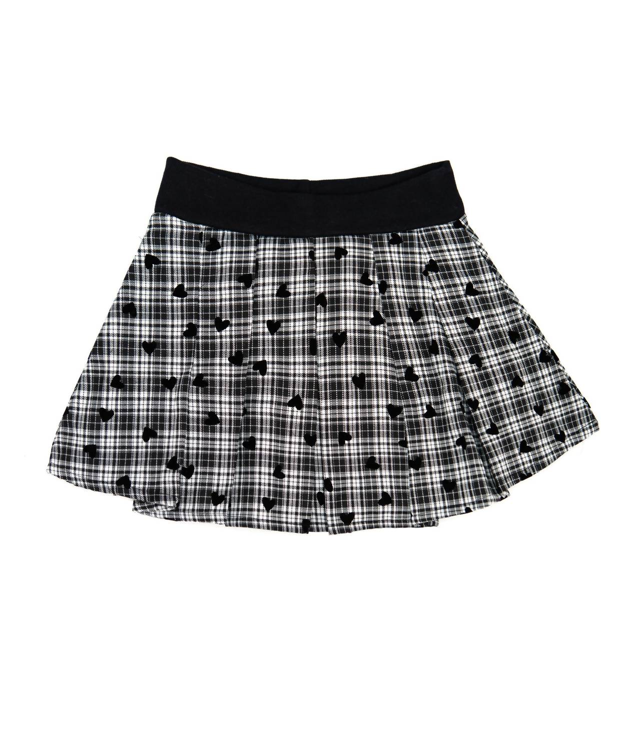 Flowers By Zoe - Girls Barrett Plaid Heart Flannel Skirt