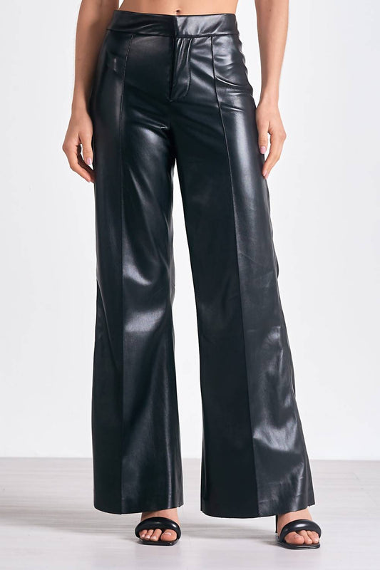 Elan - Vegan Leather High Waist Flare Pants