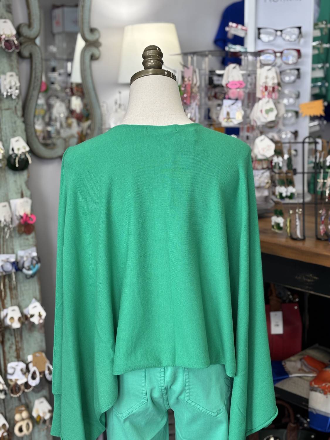 Renuar Women's Top Tier Sweater in jade - women's sweater - alternate view