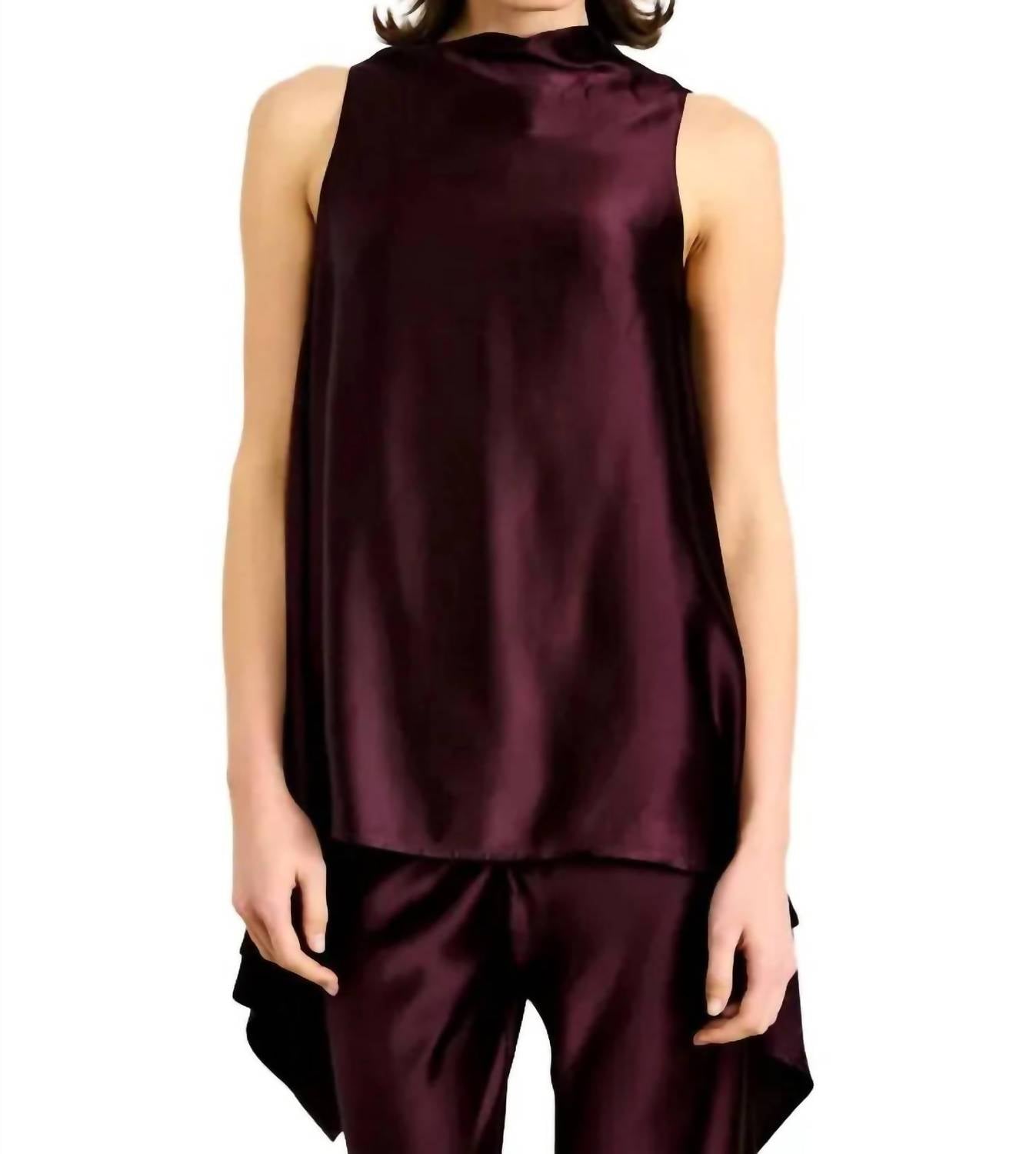 line and dot Petrea Top in aubergine maroon - women's shirt