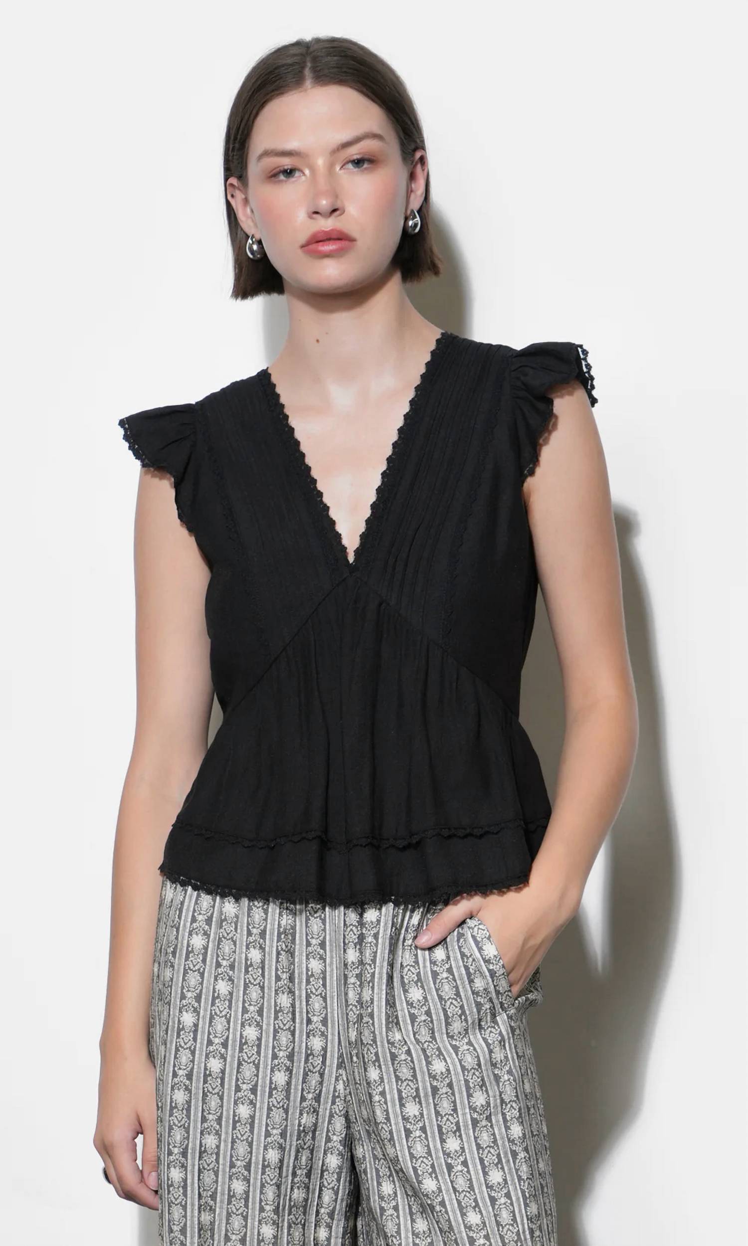 Greylin - Victoria Flutter Sleeve Top