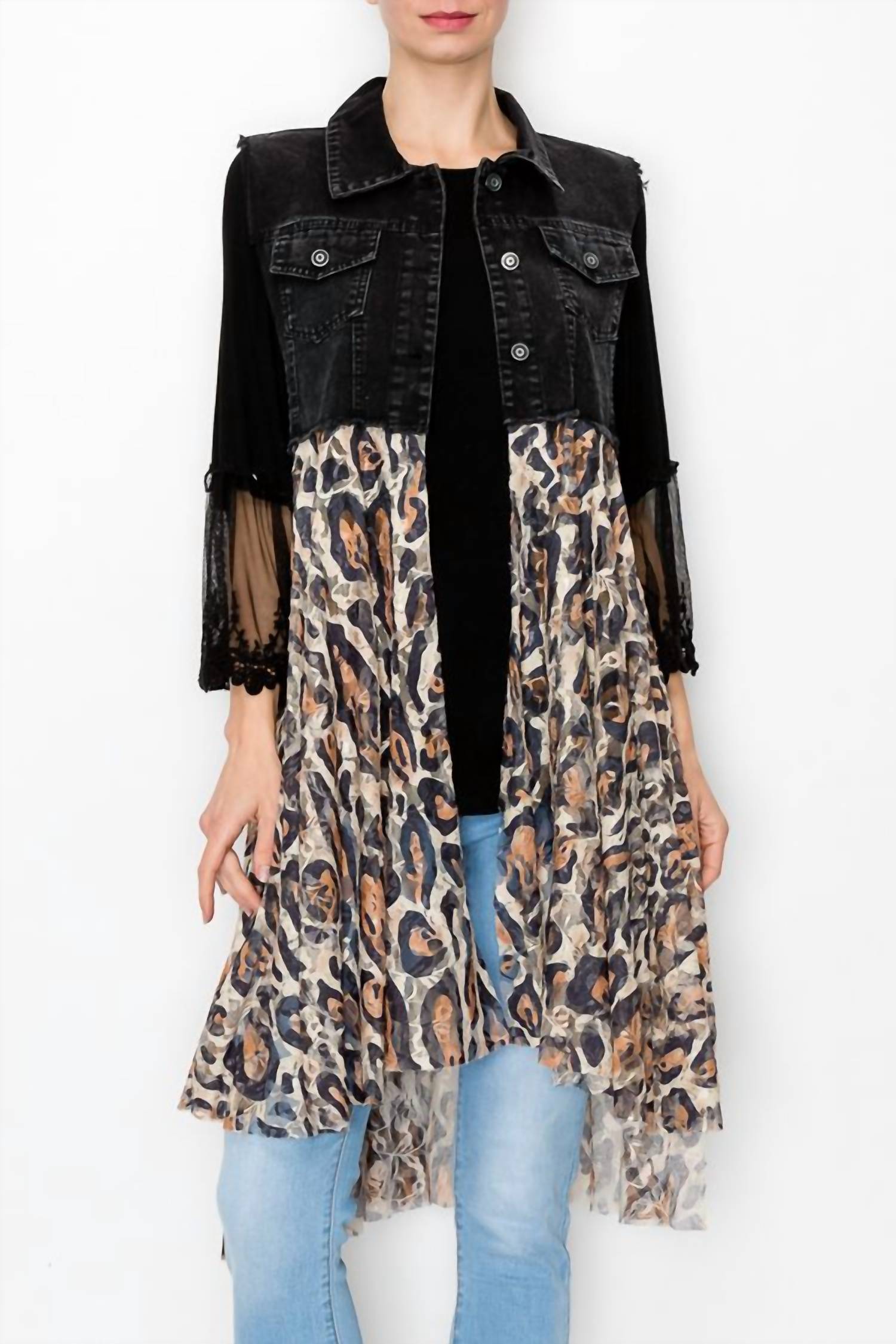 Origami - Denim And Lace Vest