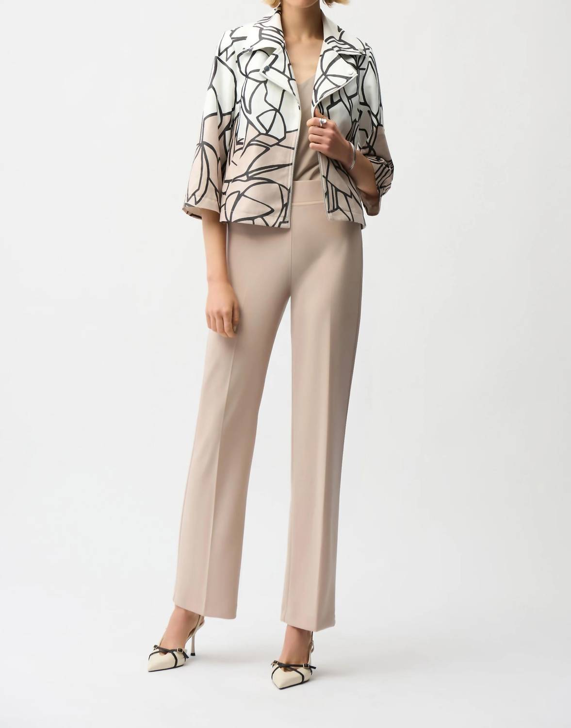 Joseph Ribkoff - Faux Suede Abstract Swing Jacket