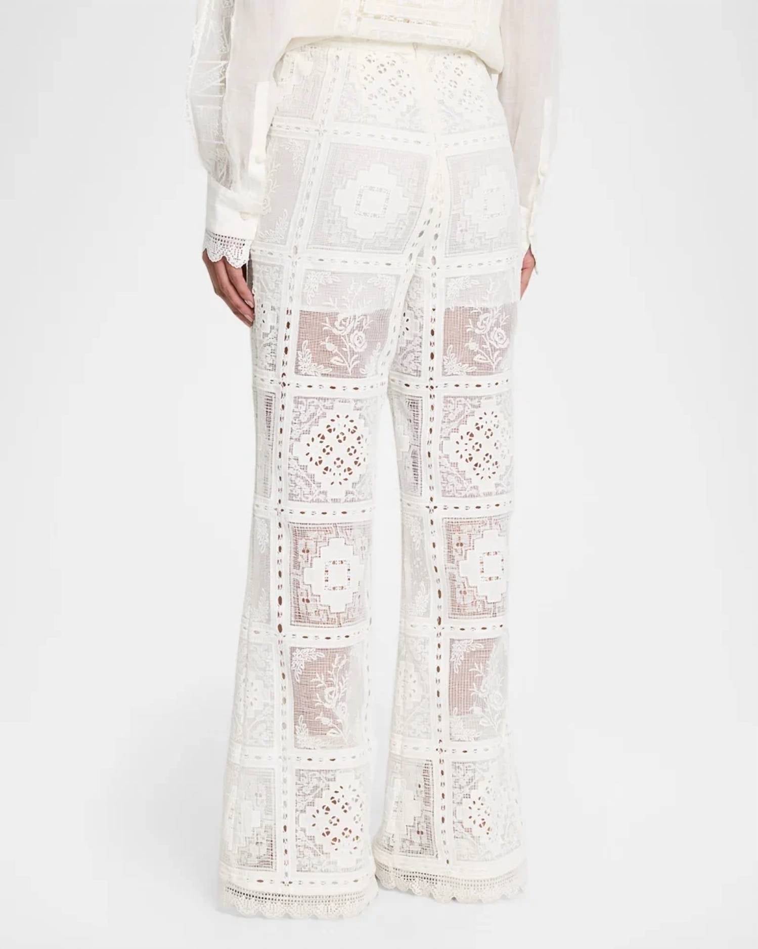Zimmermann - Aster Embroidered Pants