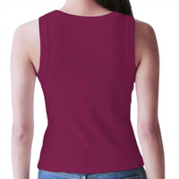 Michael Stars Women's Mina Cropped Tank Top in plum - women's tank top - detail view