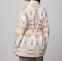 Splendid Cierra Knit Cardigan in burnt orange aztec - women's cardigan - alternate view