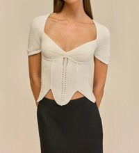 cult gaia Eliza Knit Top in off white - women's shirt