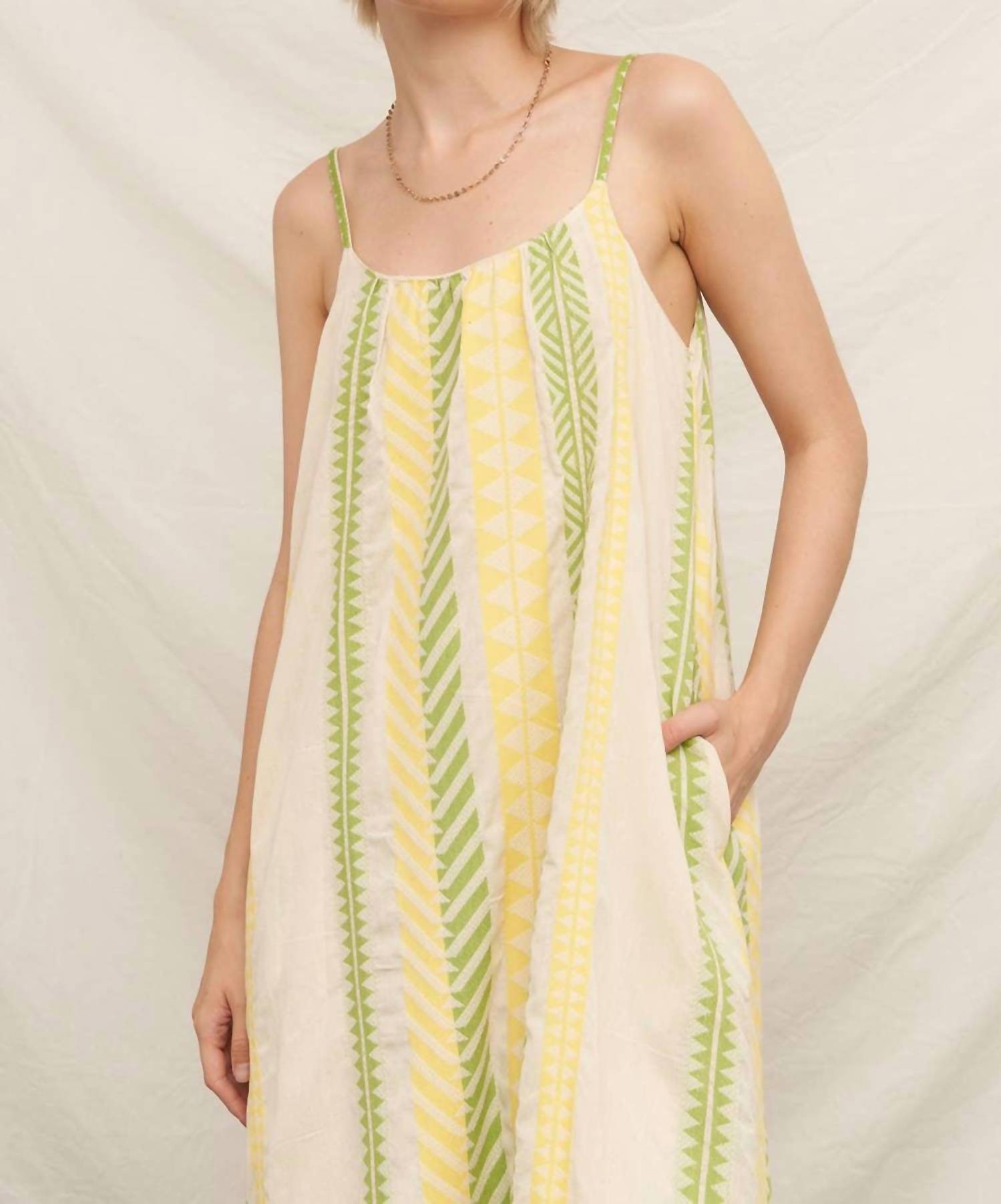 En Creme - Neon Embroidered Cami Maxi Dress