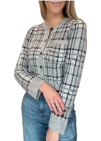 Naadam - Luxe Plaid Jacquard Cardigan