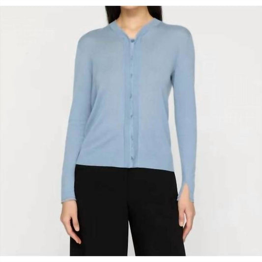 Lafayette 148 - Fine Gauge Cashmere & Silk Chiffon Trim Cardigan