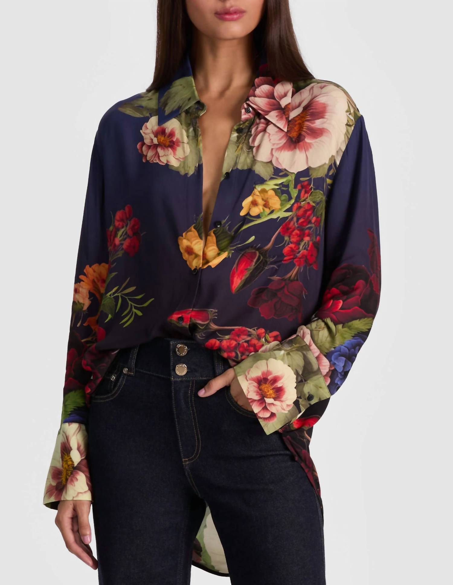 Alice + Olivia - Finely Oversized Button Down Top
