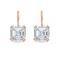 Diana M Jewels - 4.00 Cts Lab Grown Asscher Diamond Drop Earrings