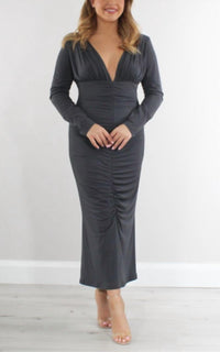 Carla Ruiz - VNeck Ruched Dress