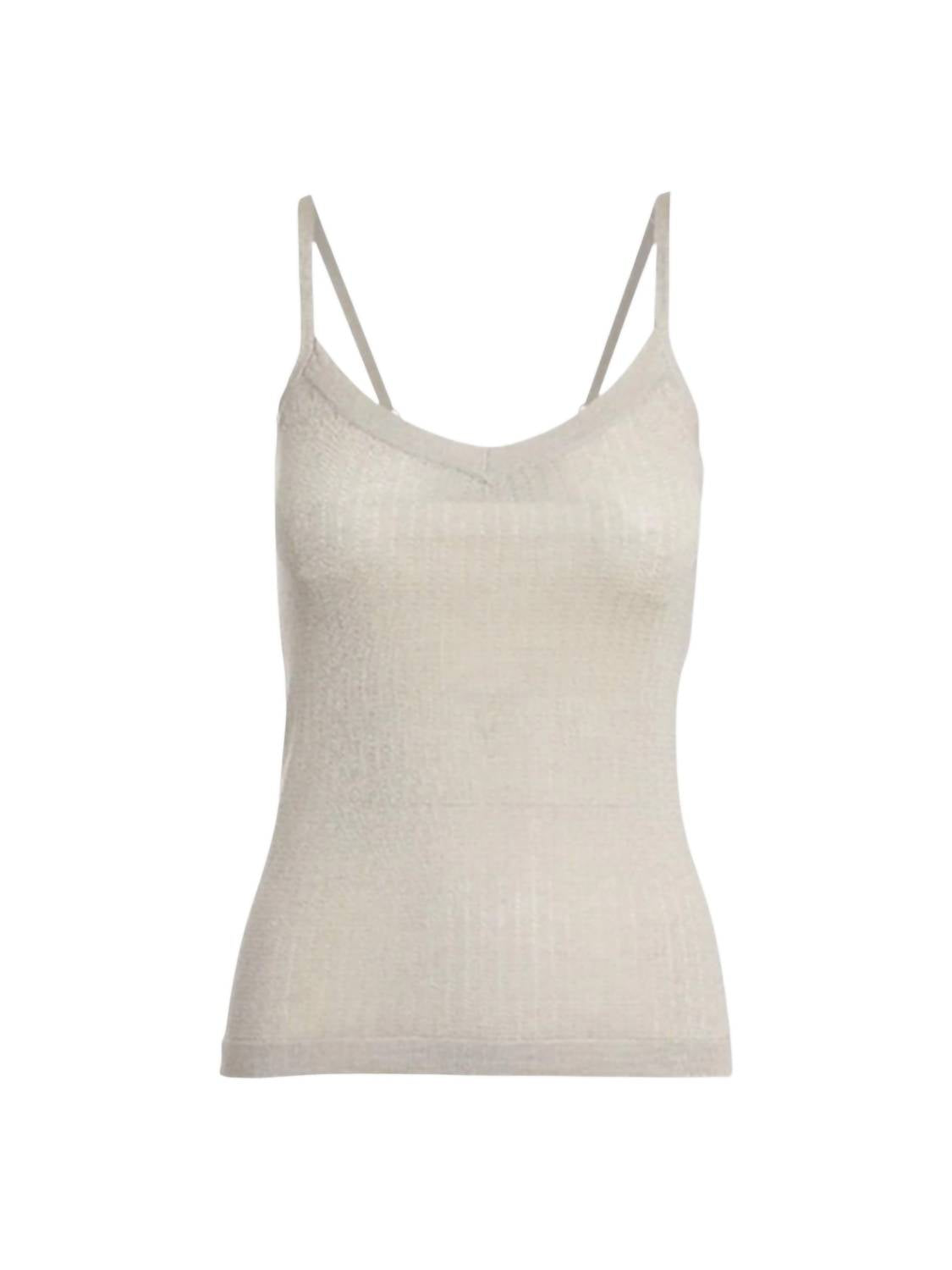 Minnie Rose Women's Silk Cashmere Tank in oatmeal - women's tank top