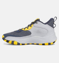 UNDER ARMOUR Kid's Curry 3z 24 Basketball Shoes in cool grey yellow accents - kids' sneaker - alternate view