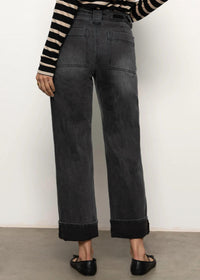 Sanctuary Luna Cuffed Pant in smoke - women's jeans - detail view