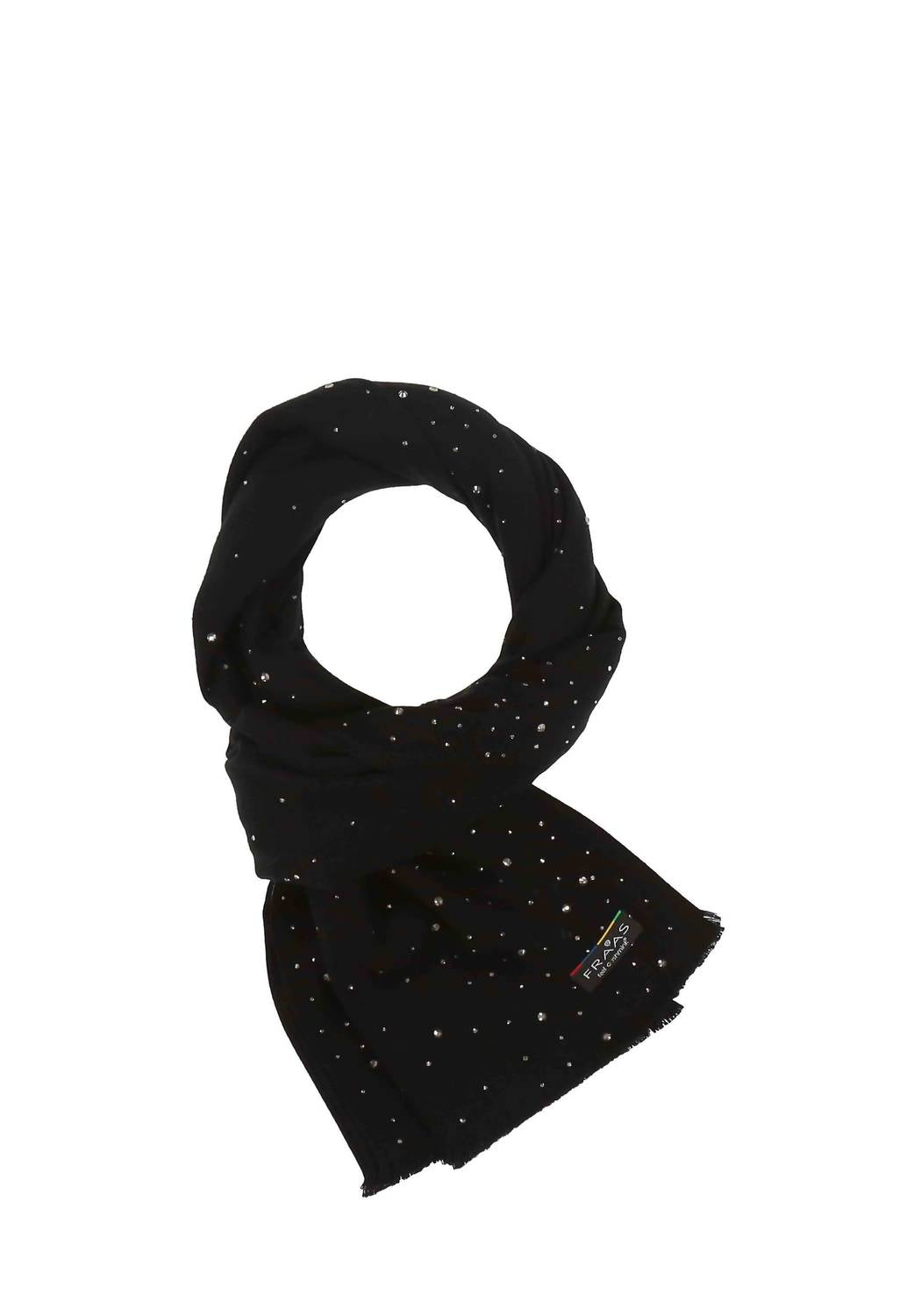 V. FRAAS Women's Rhinestone Stole in caviar black - women's scarf