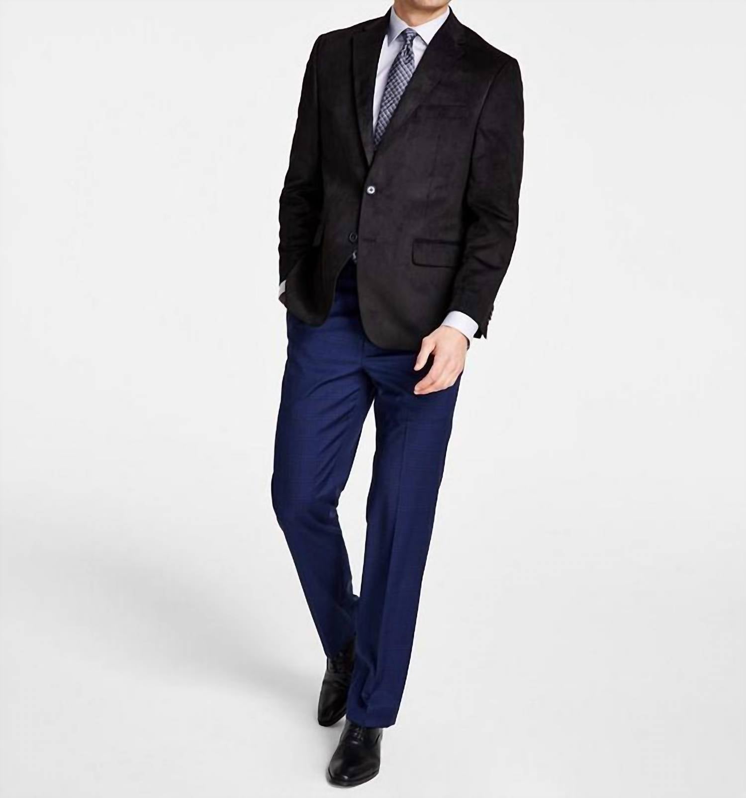Michael Kors - Men's Classic Fit Notch Lapel Faux Suede Sport Coat