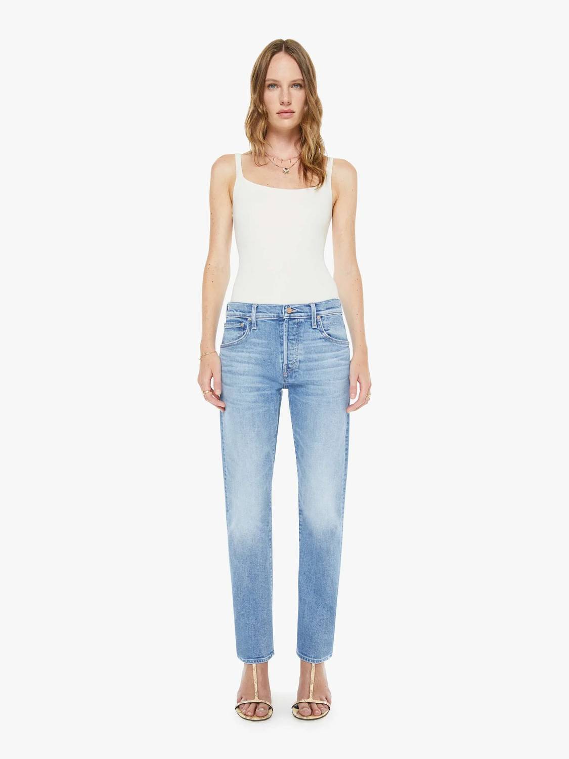 Mother - Mid Rise Hiker Hover Slim Straight Leg Jeans