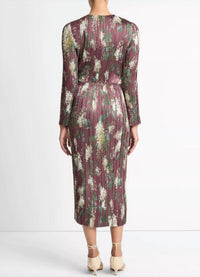 Vince Micro Pleated Skirt in lilac print - women's skirt - detail view