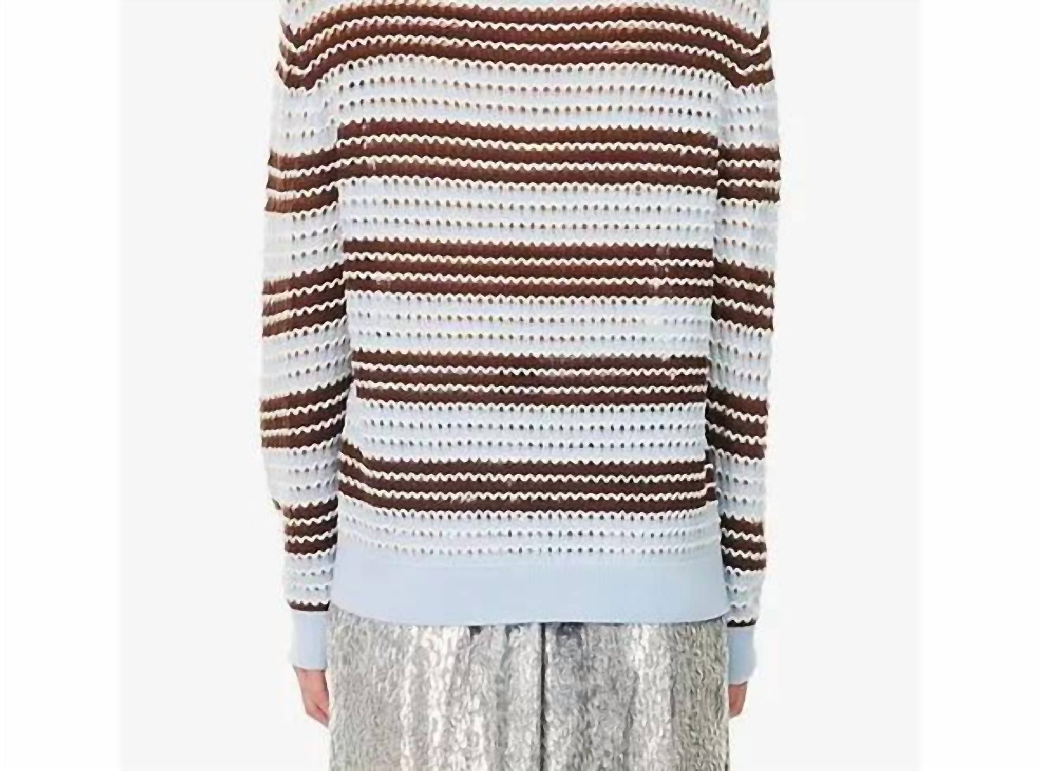 Zankov - Pointelle Stripe Polo Top