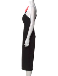 Mac Duggal - Crepe One-shoulder Midi Dress With Flower