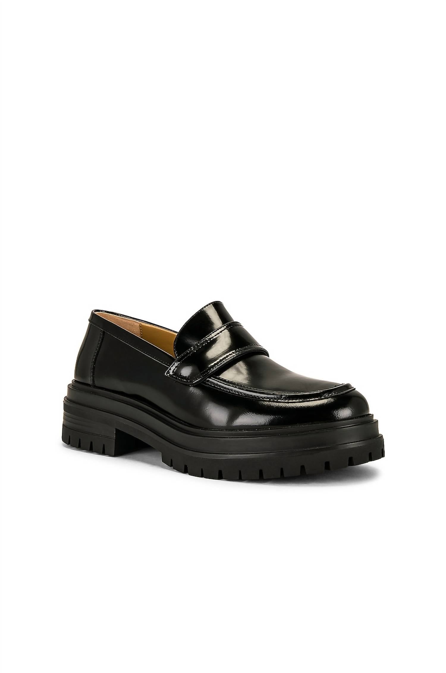 Tony Bianco Women's Wiz Leather Loafer in black hi shine - women's flats - alternate view
