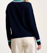 Lisa Todd - Textured Mixed V-neck Long Sleeve Sweater