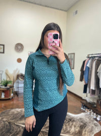 Powder River - Arctic Aztec Pullover Top