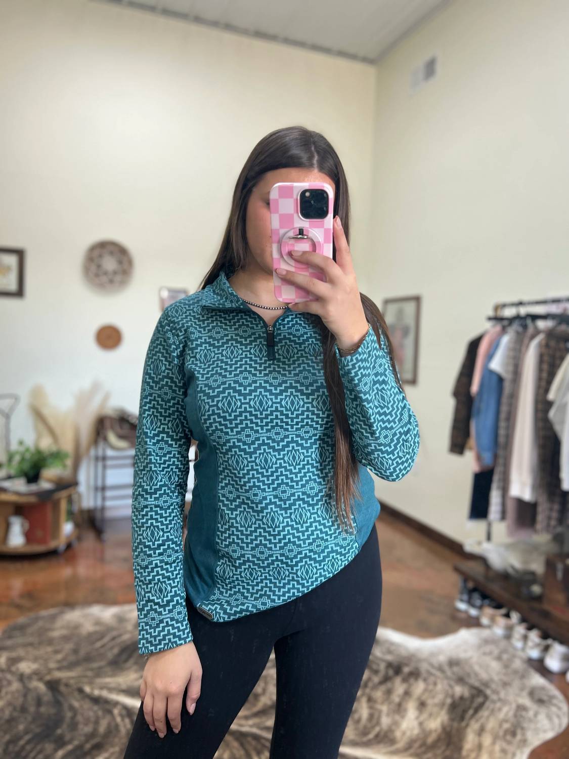 Powder River - Arctic Aztec Pullover Top