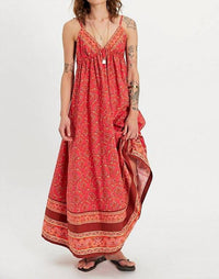 Free People Sorrento Stroll Printed Dress in tart berry combo - women's dress