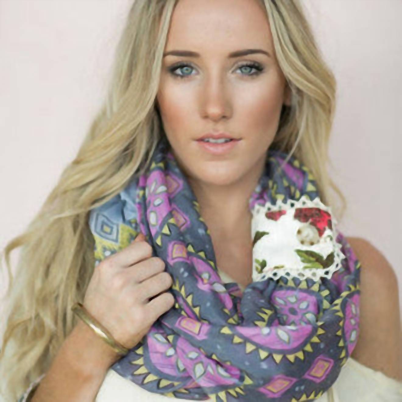 three bird nest Medallion Paisley Scarf in multi - women's scarf