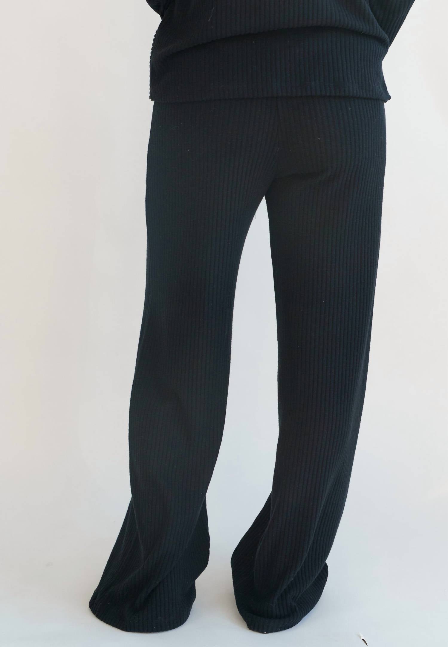 PROJECT SOCIAL T Shea Wide Leg Pant in black - women's pants - detail view