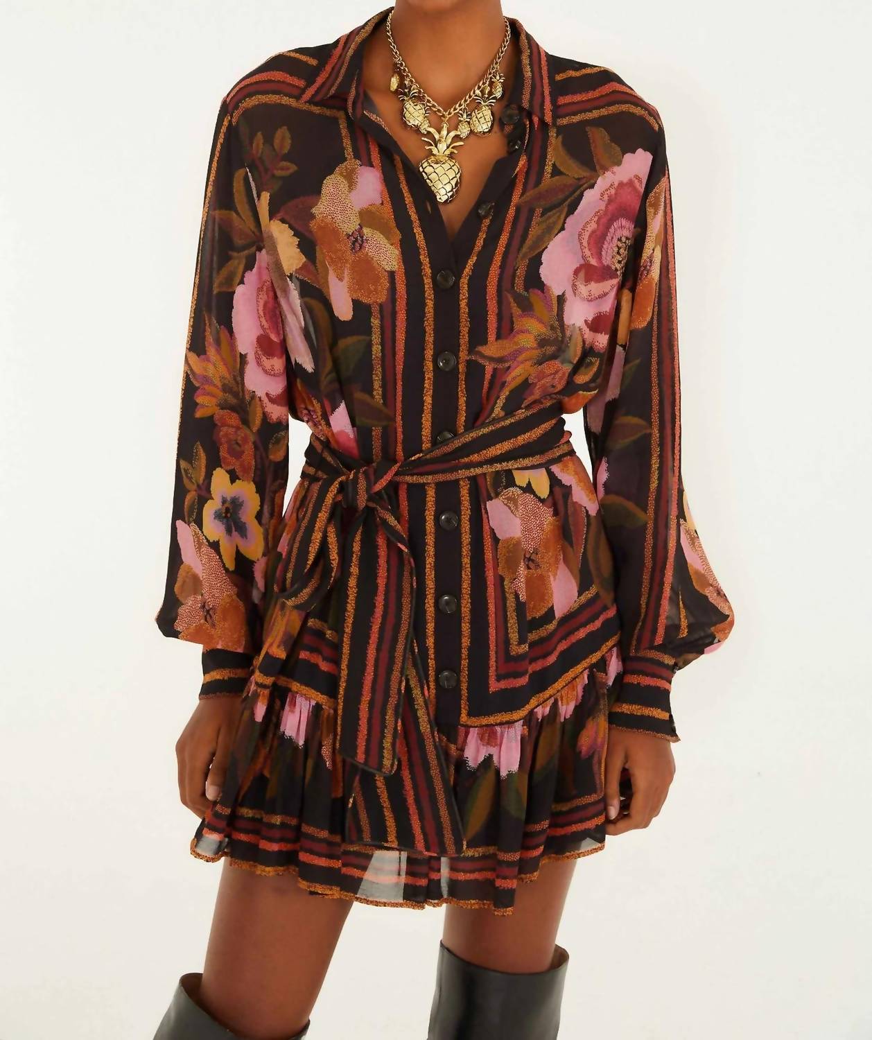 Farm Rio - Chenille Flowers Mini Dress