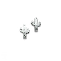 Pink Panache Women's Cactus Three Pairs Earring Set in turquoise silver - women's jewelry - detail view