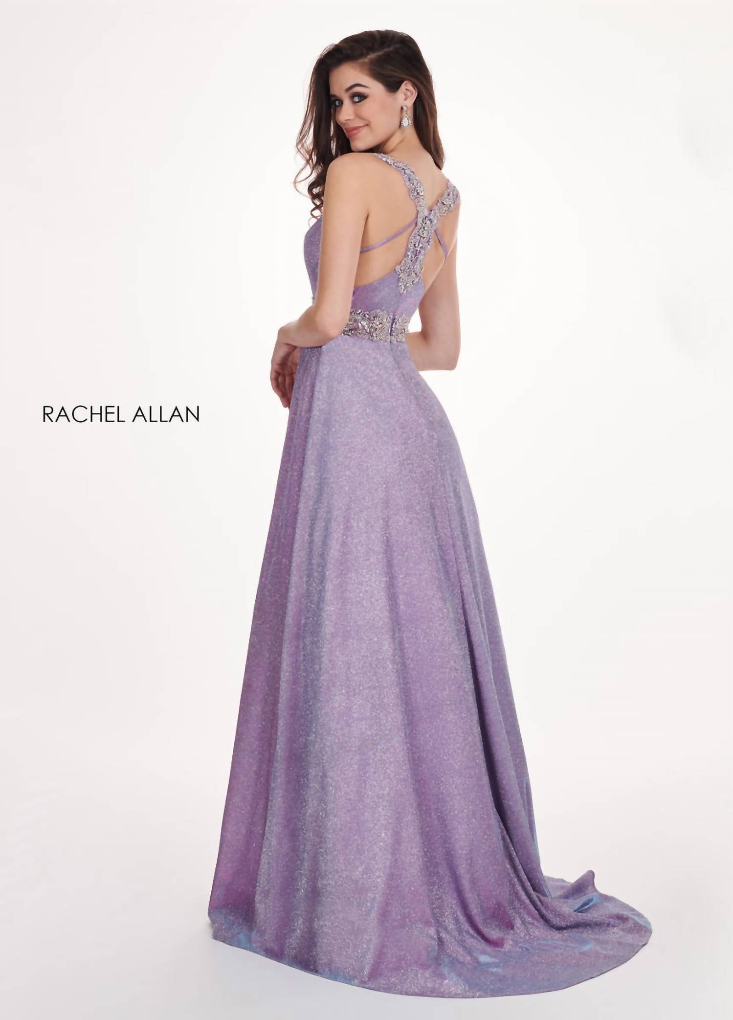 Rachel Allan - V-neck Sleeveless Gown