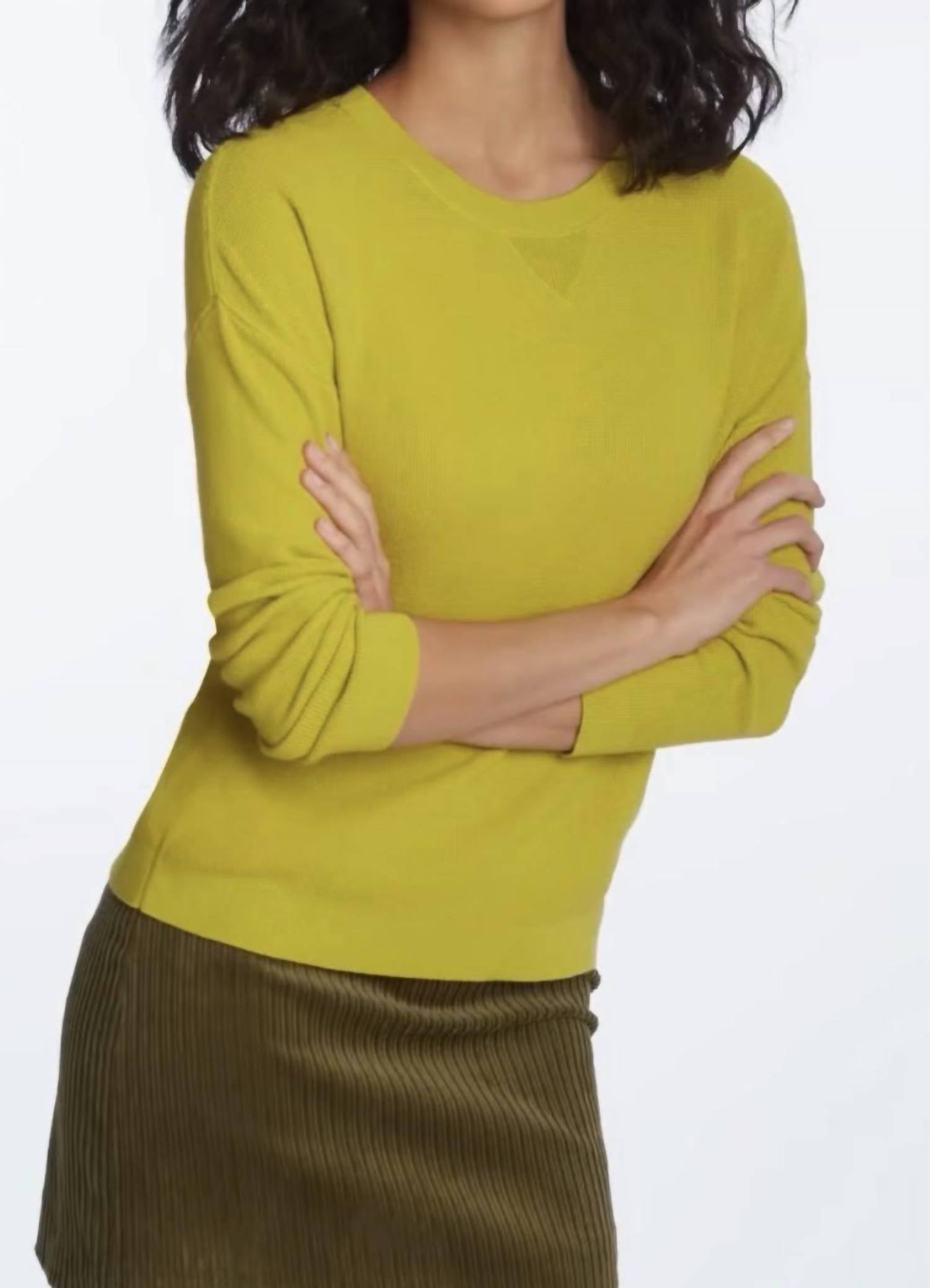 Elliott Lauren Modial Knit Top in pear - women's long sleeve top