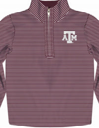 Vive La Fete - Boy's Texas A&m Aggies Stripes Quarter Zip Pullover