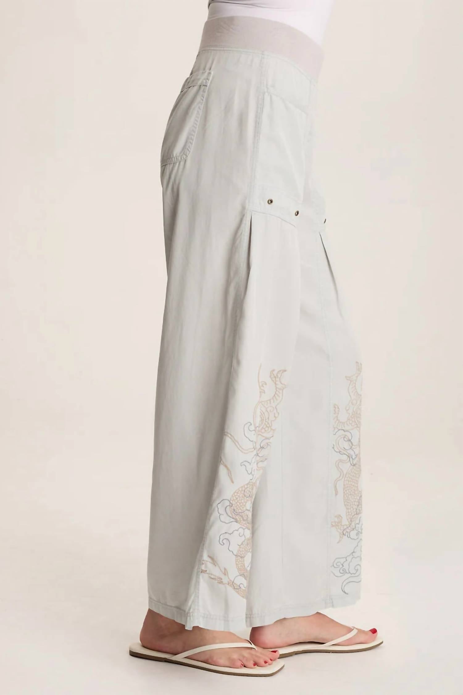 Xcvi - Phedora Twill Embroidered Wide Leg Pant