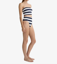 BONDI BORN Poppy Bikini Bottom in navy stripe - women's swimwear - alternate view