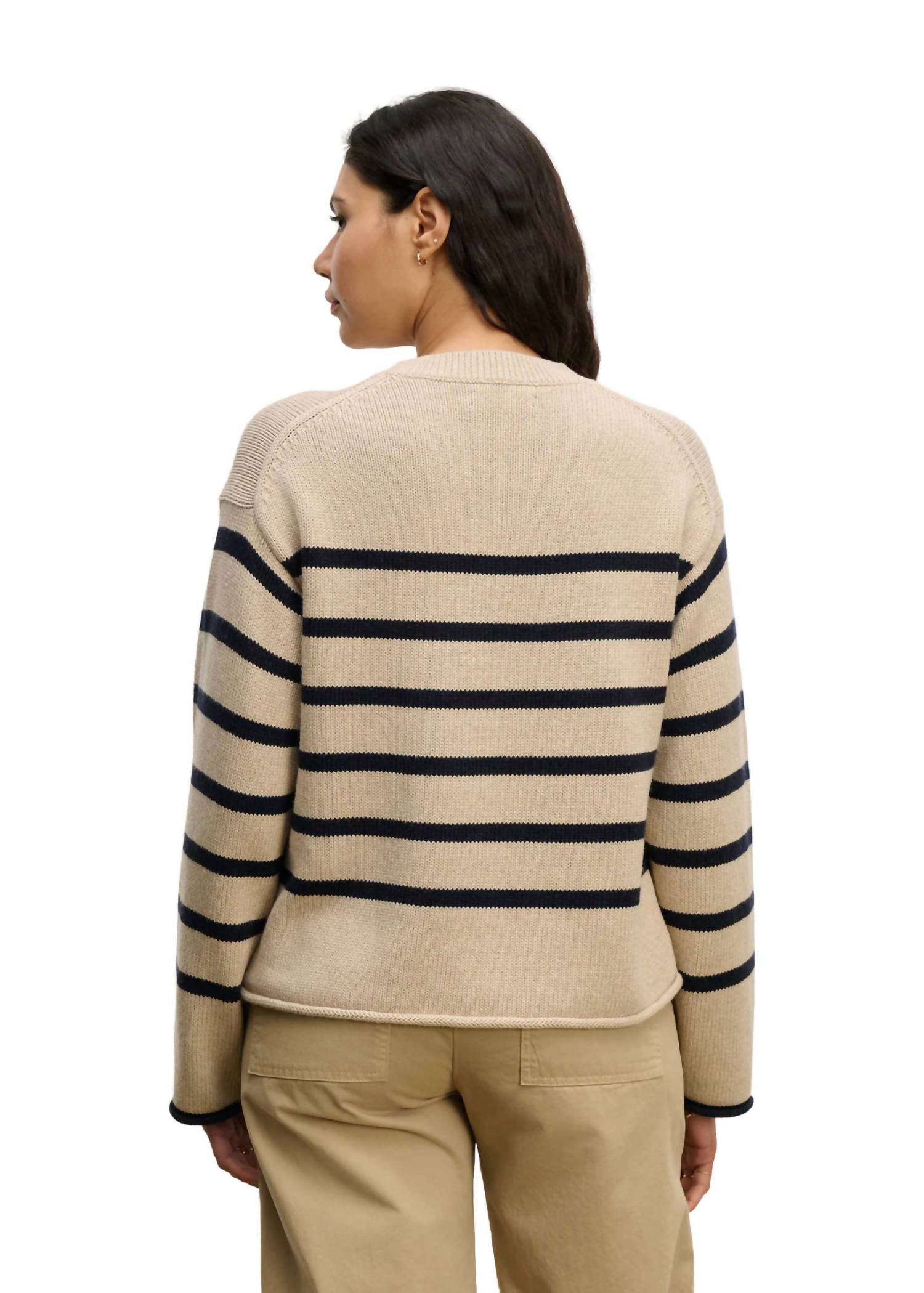 Velvet By Graham & Spencer - Lucia Striped Crewneck Sweater