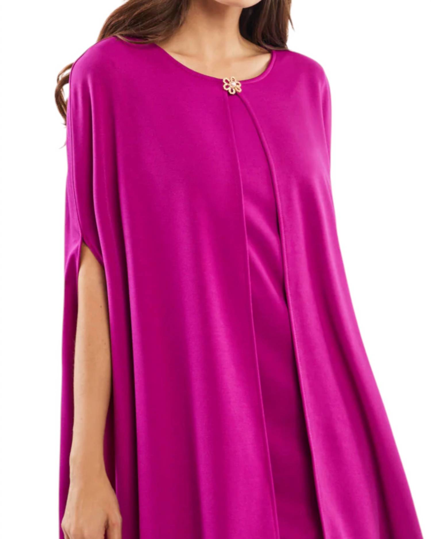 Adore - Fluid Cape Overlay Dress