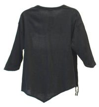 Maria de Guadalajara Women's Fringe Cotton Gauze Top in black - women's blouse - detail view