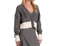 Elan - Color Block Carrie Cardigan Sweater