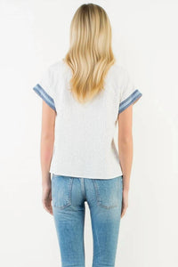 Thml - Short Sleeve Textured V-neck Top