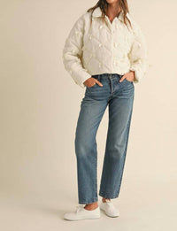Mable - Women's Quilted Bow Detailed Jacket